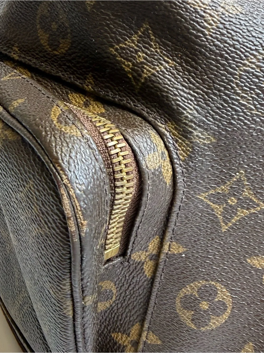 Louis Vuitton LV BackPack Bag Montsouris MM Brown Monogram Tan READ